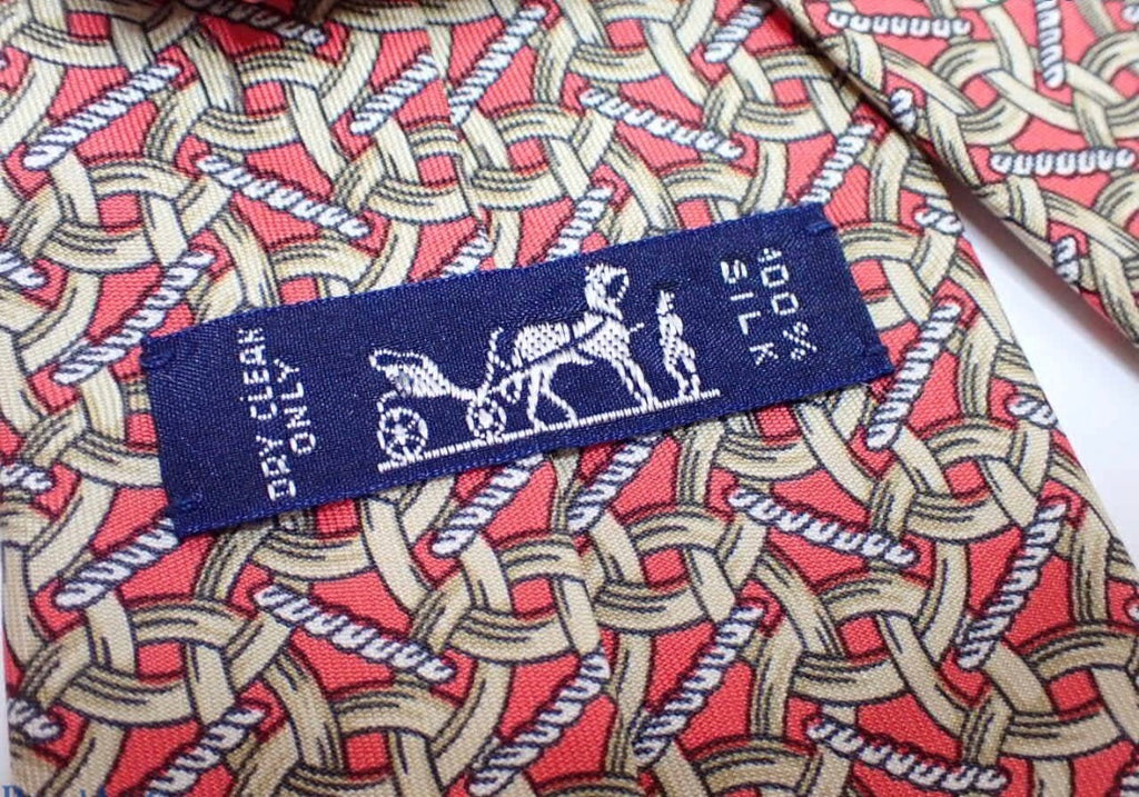 ✨ Hermès - Cravate en soie imprimés maillons ✨