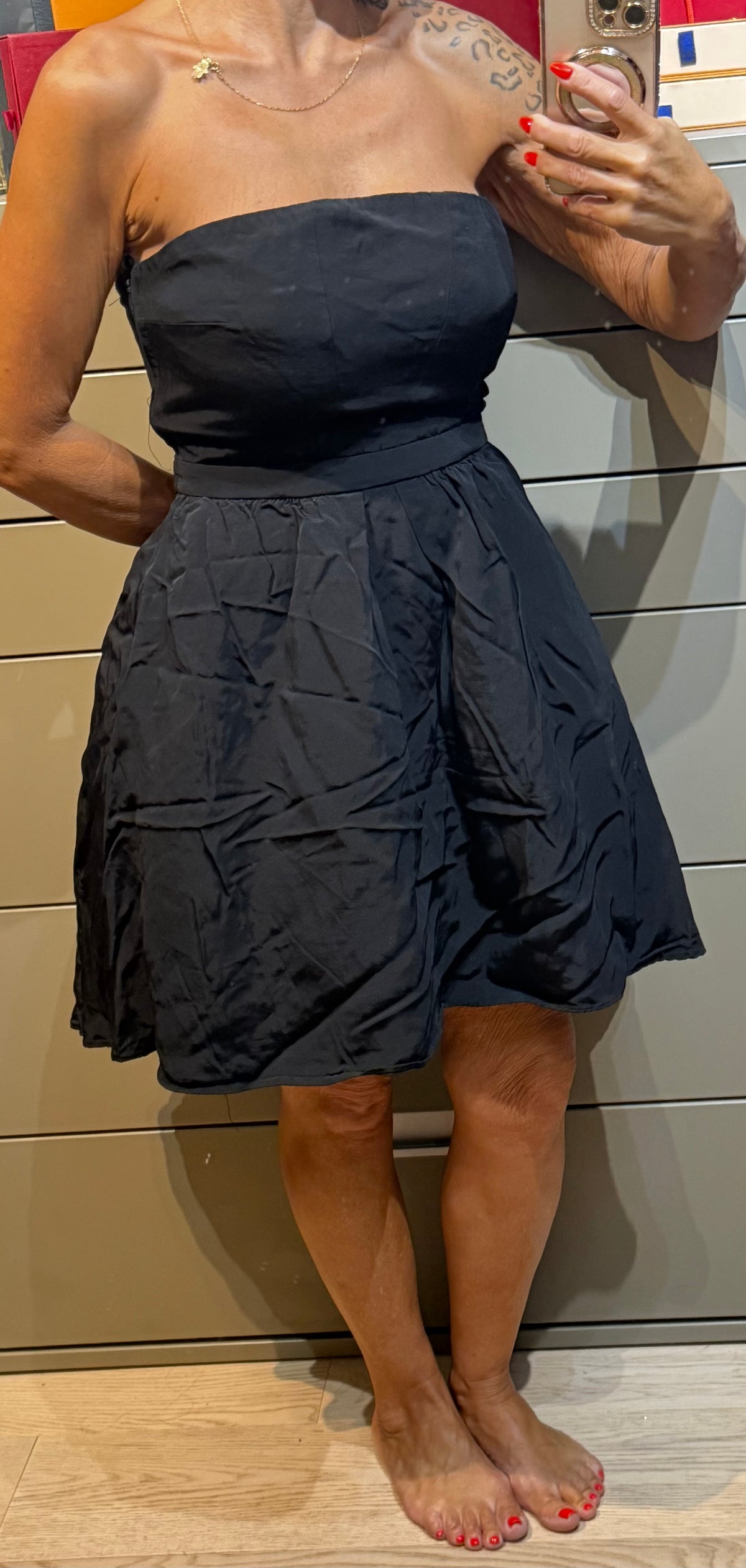 ✨ Neuve 99€ NAF NAF  Robe Cocktail Bustier Noire (Tulle & Silicone) – T38 ✨