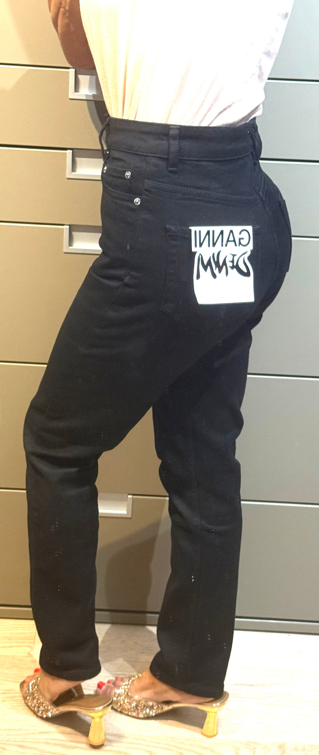 ✨ Neuf 165€ - Ganni - Jean Noir taille haute - W27 L32 ✨