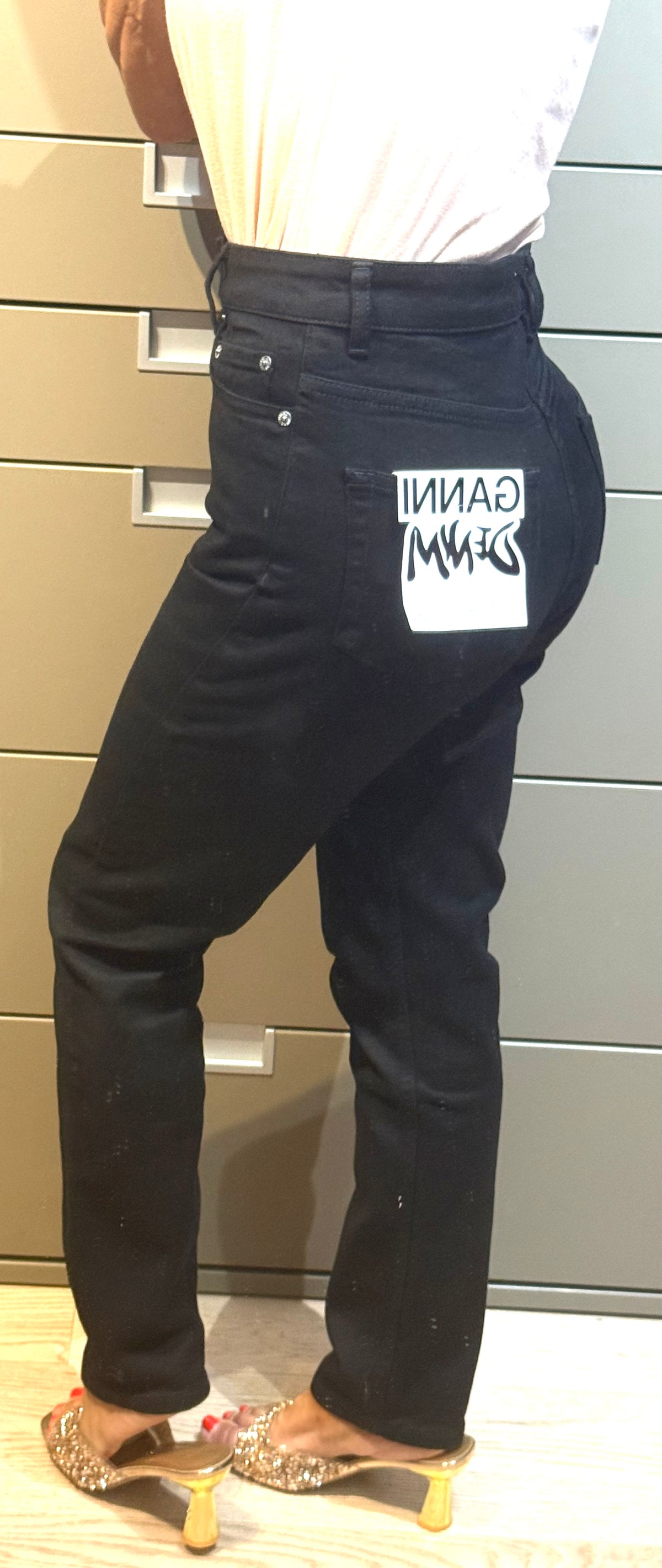 ✨ Neuf 165€ - Ganni - Jean Noir taille haute - W27 L32 ✨