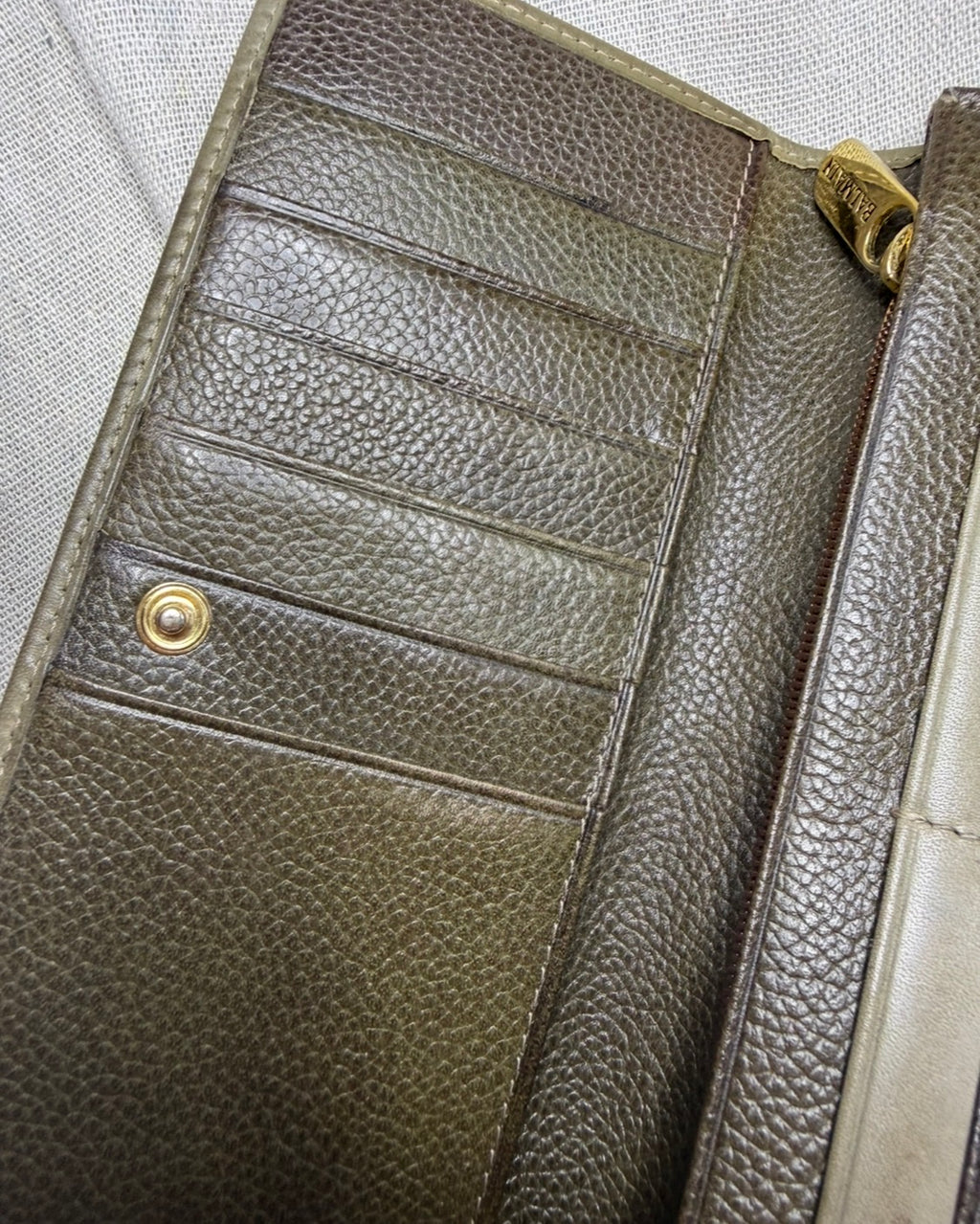 ✨ Balmain - Long Portefeuille Wallet kaki ✨