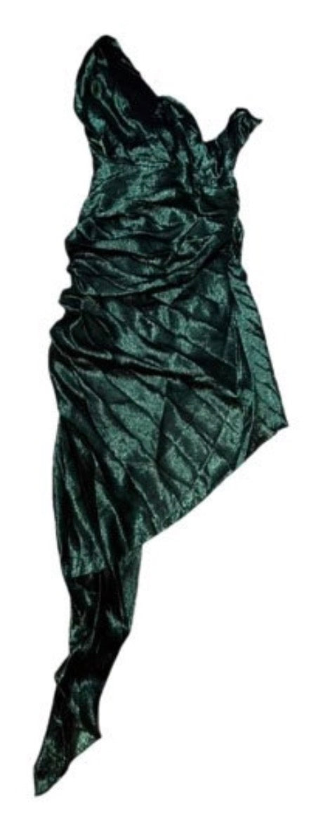 ✨ Neuve 1595€ Robe Asymétrique en Soie IRO Paris "Beach Green"  T36 ok 34 ✨