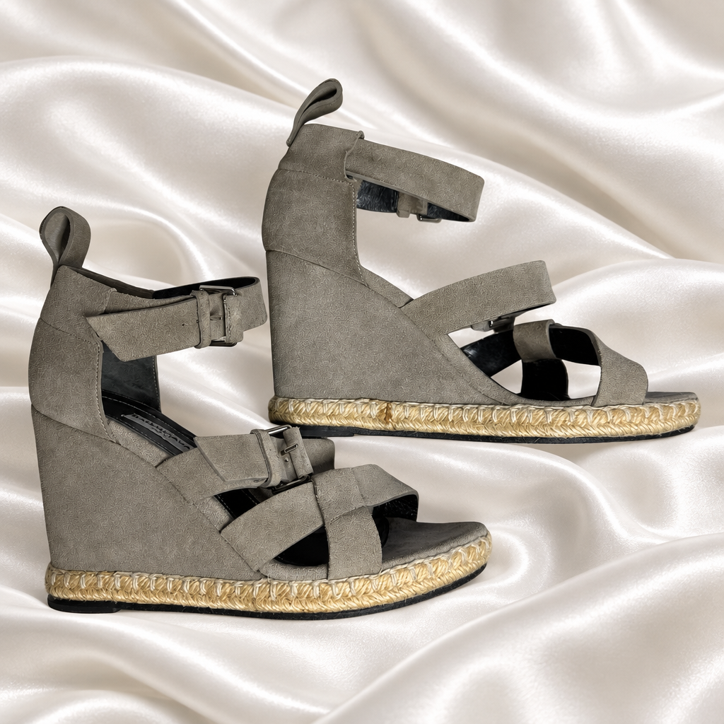 ✨ Balanciaga - Sandales compensées espadrilles - Daim & Cuir - T38/38,5 ✨