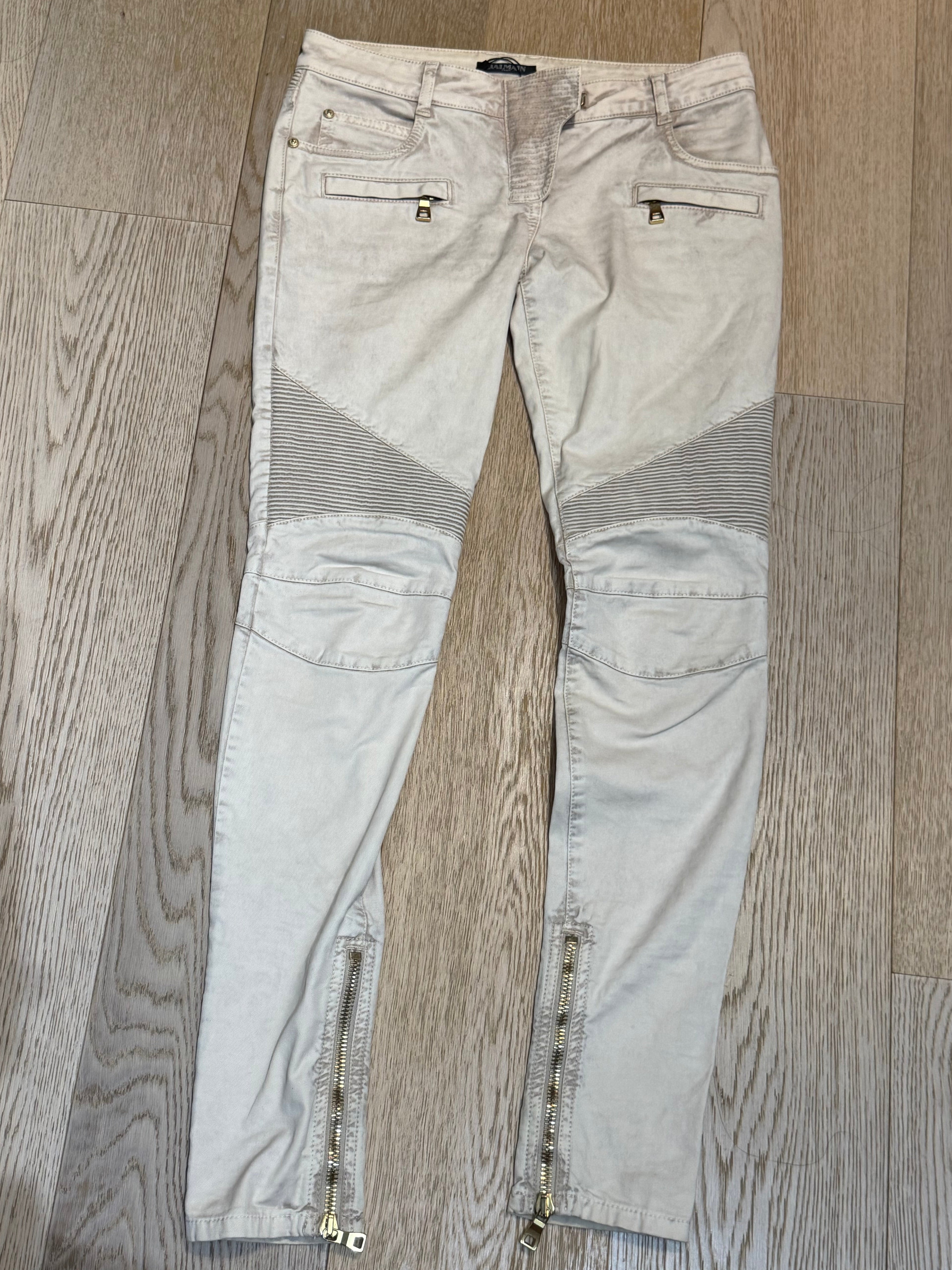 ✨ PIÈCE COLLECTOR – Jean Balmain Blanc Tie-Dye (Taille 36)✨