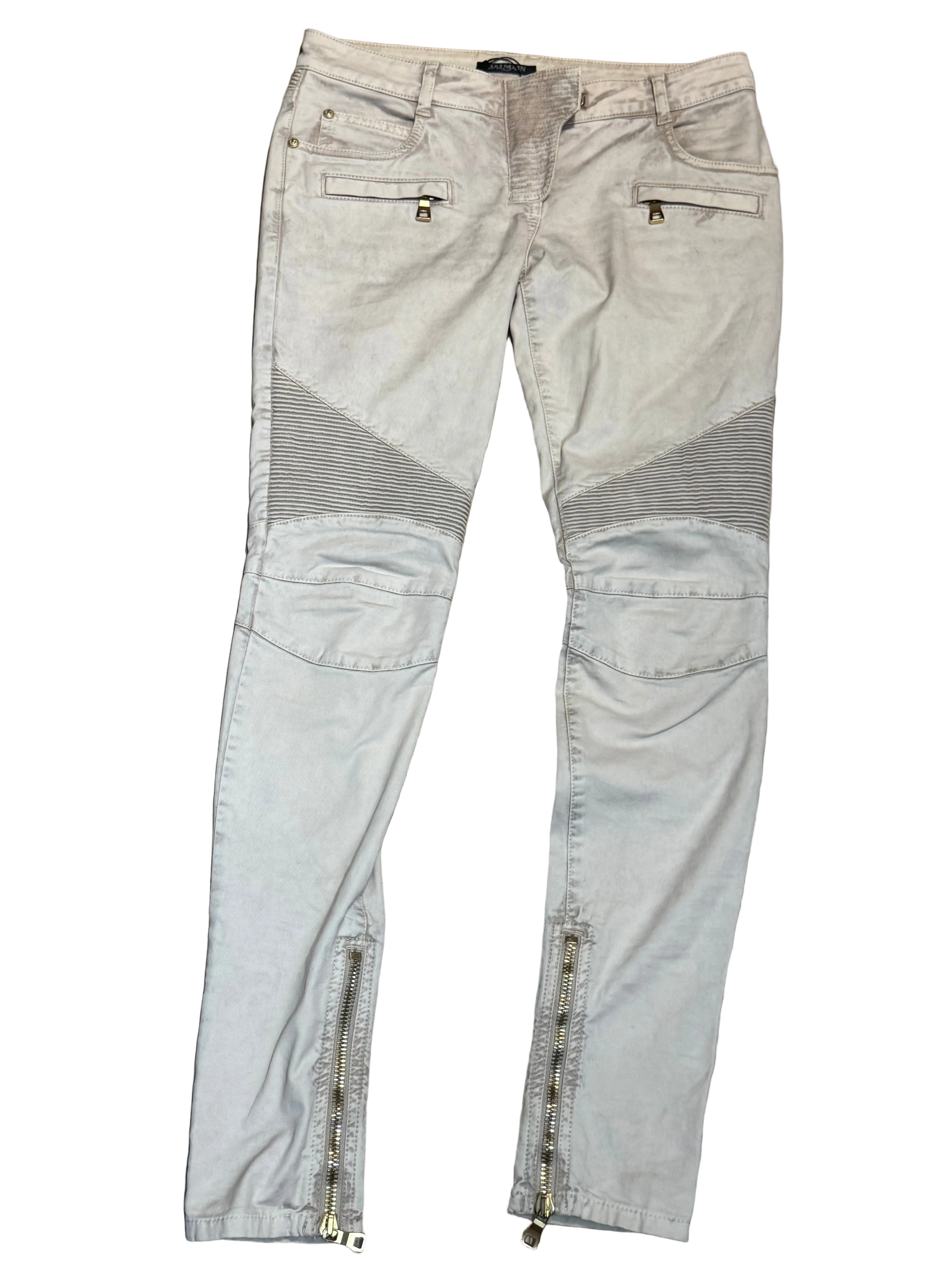 ✨ PIÈCE COLLECTOR – Jean Balmain Blanc Tie-Dye (Taille 36)✨