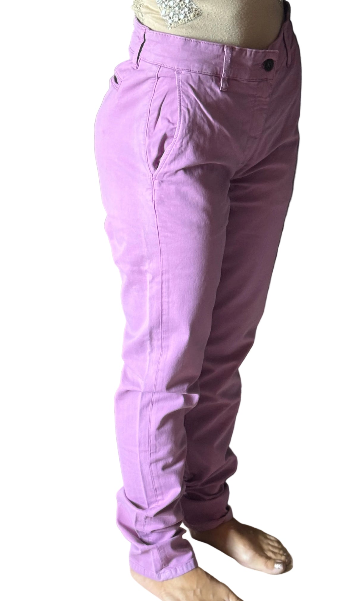 ✨ Neuf 99€ - Serge Blanco - Pantalon Chino Framboise - T38 ✨