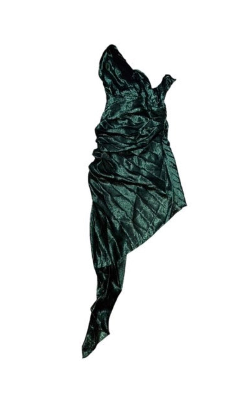 ✨ Neuve 1595€ Robe Asymétrique en Soie IRO Paris "Beach Green"  T36 ok 34 ✨