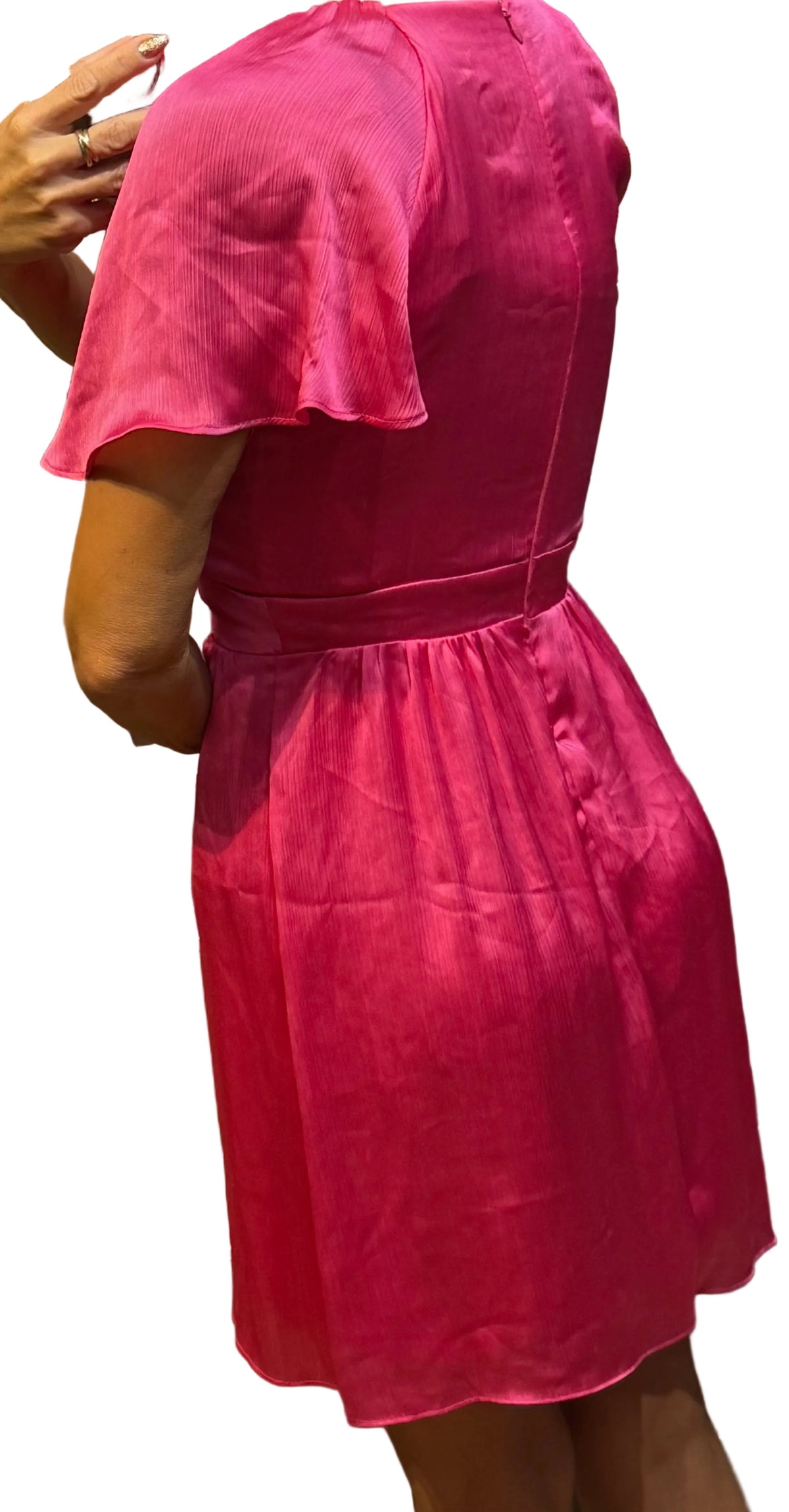 ✨ Naf Naf - Robe satin fuschia - T34 ✨