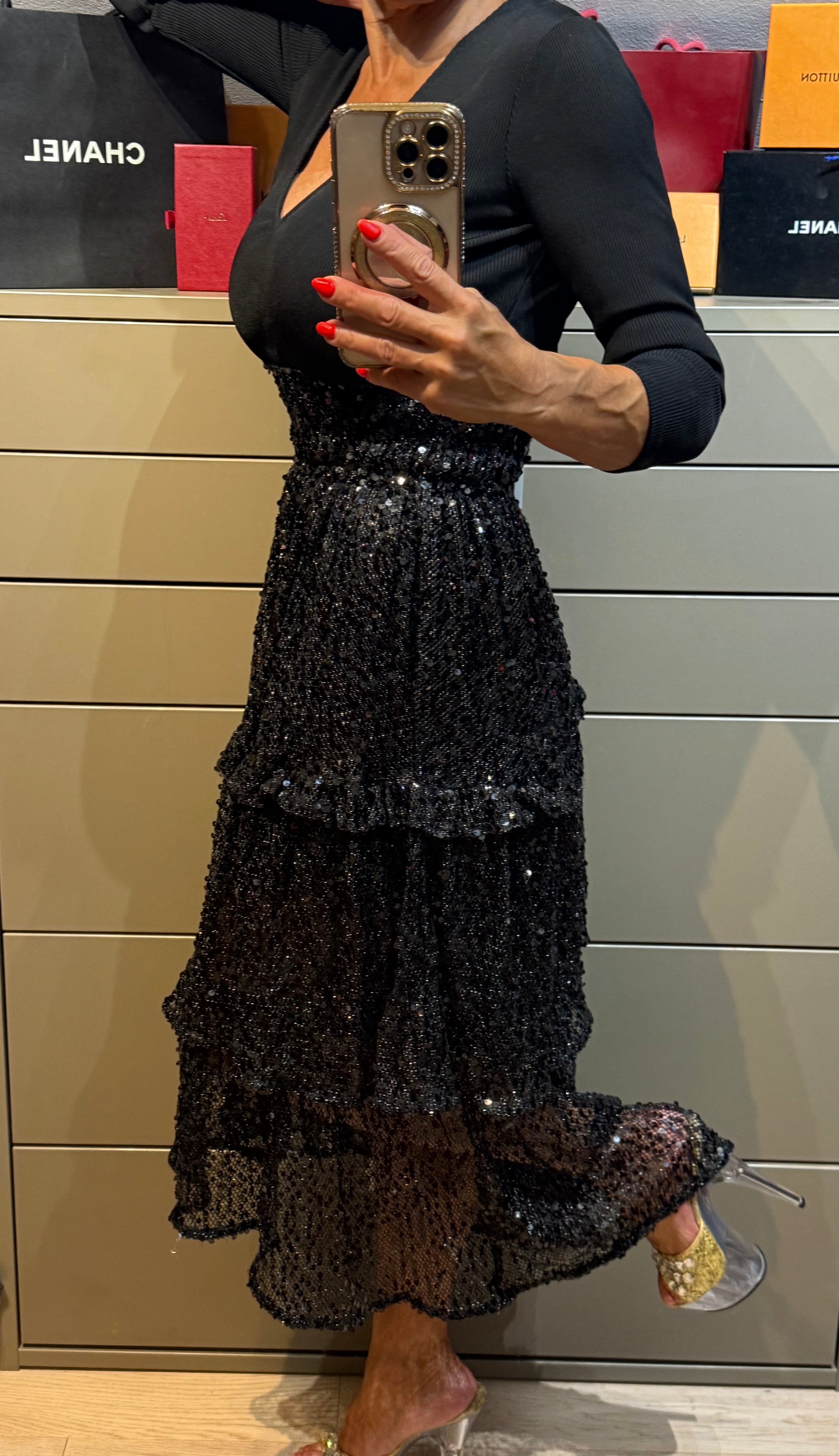 ✨ Neuve Robe de Soirée Sequins Maje XS valeur 540€ ✨