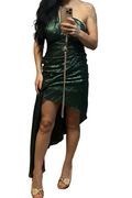 ✨ Neuve 1595€ Robe Asymétrique en Soie IRO Paris "Beach Green"  T36 ok 34 ✨