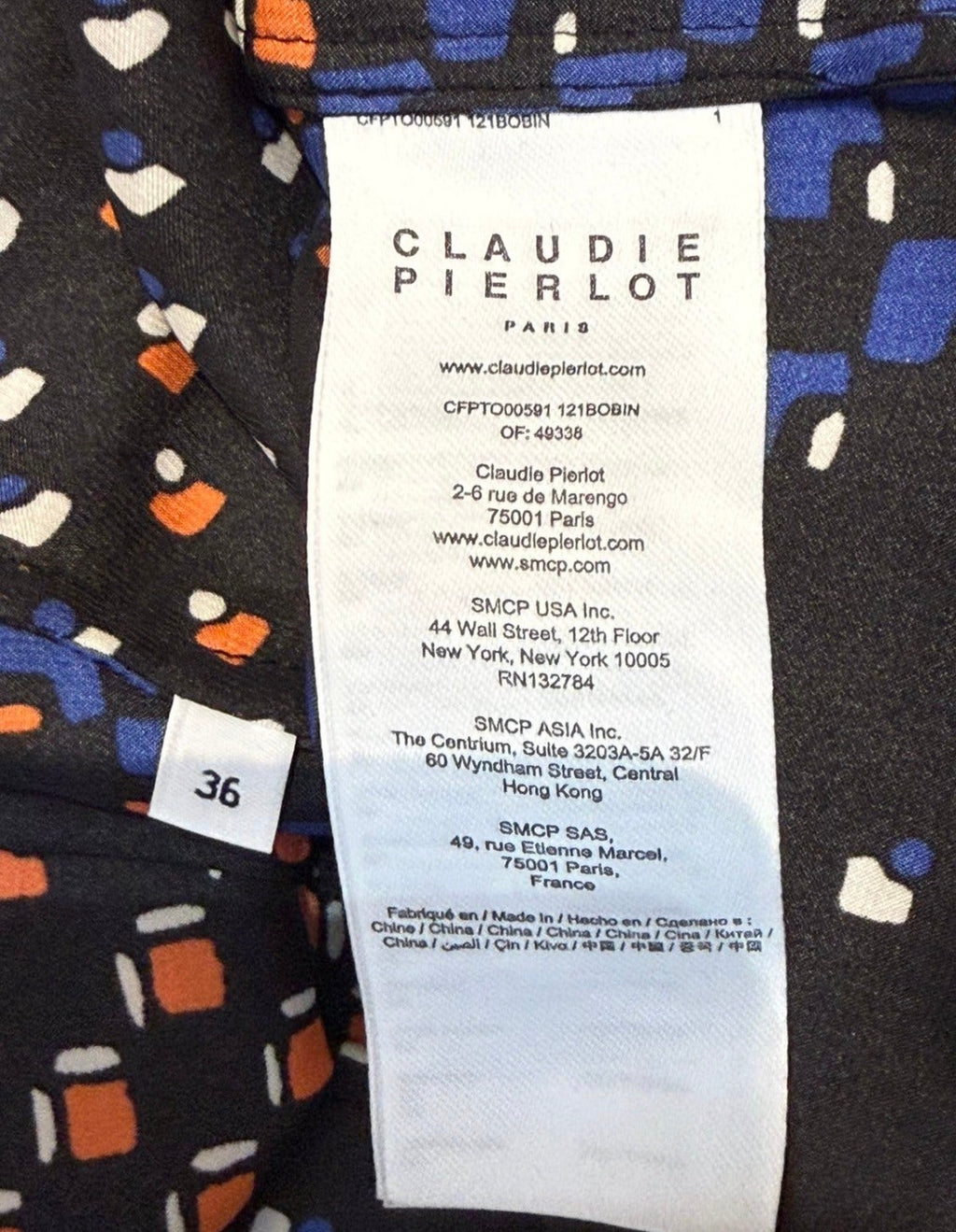 ✨ Claudie Pierlot - Blouse chic graphique - Modèle Bobin - T.36 ✨