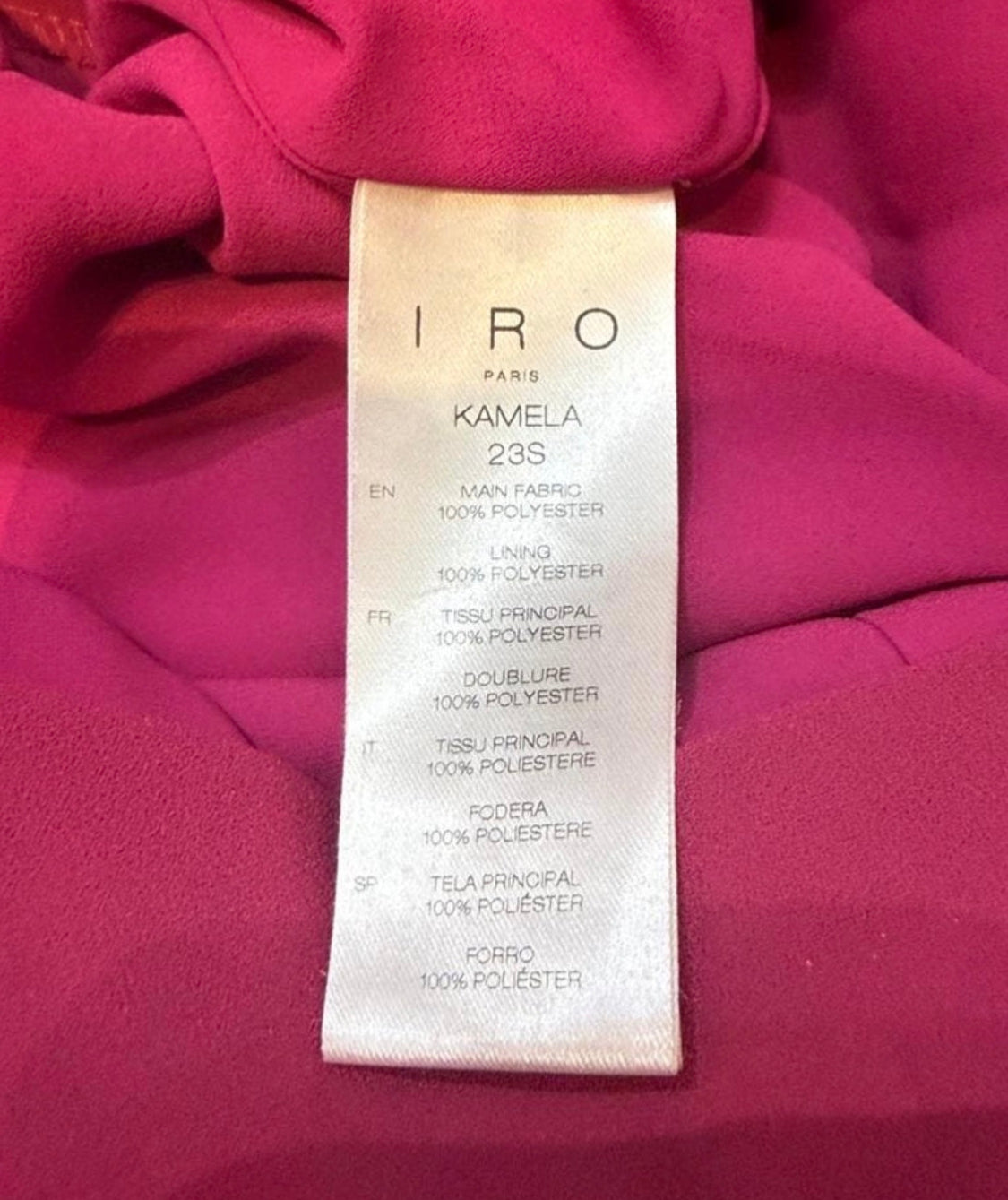 ✨ Neuve 345€ - Iro - Robe asymétrique fuschia - T36 S ✨