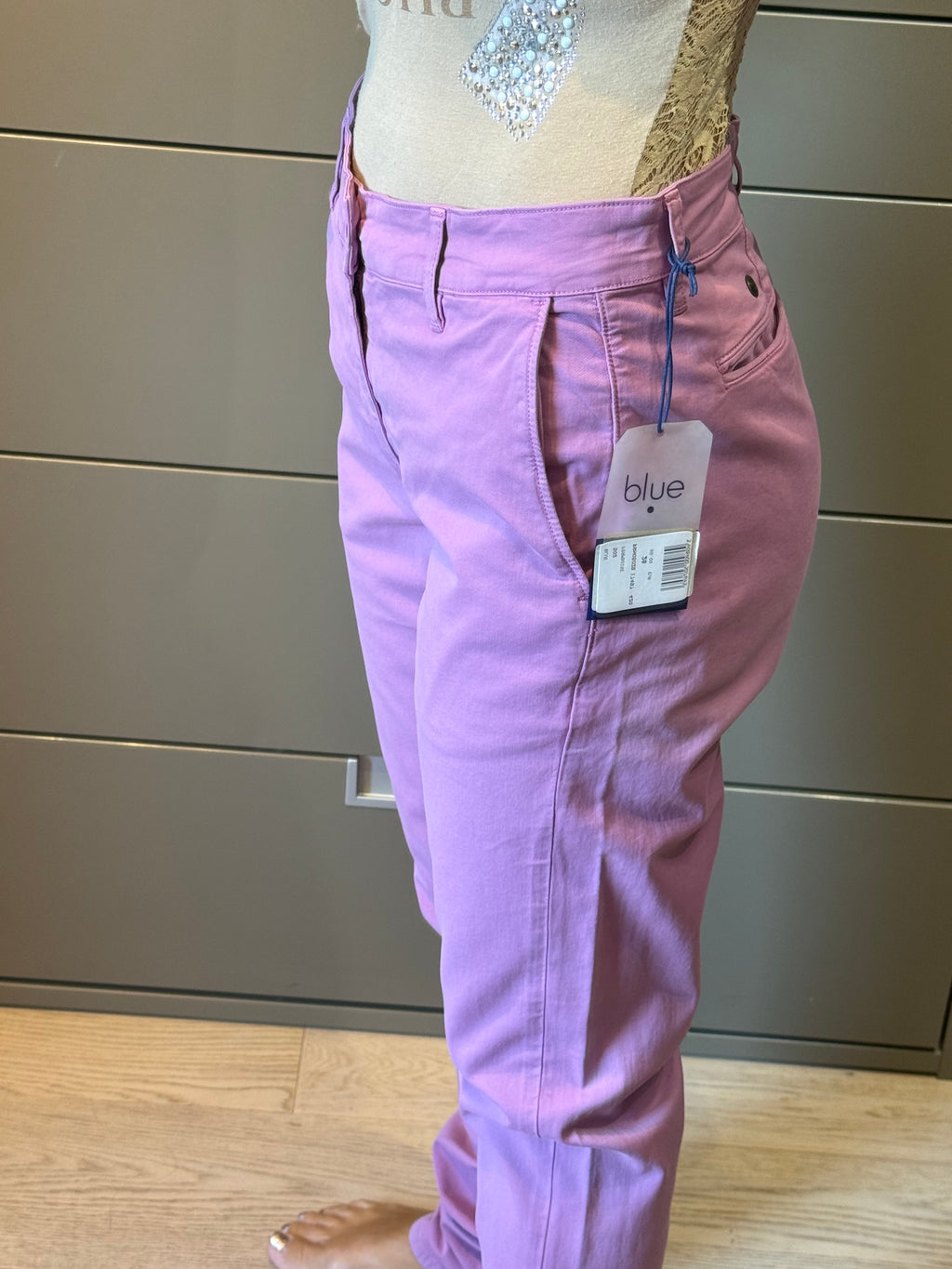 ✨ Neuf 99€ - Serge Blanco - Pantalon Chino Framboise - T38 ✨