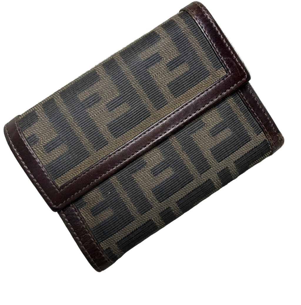 ✨ Fendi - Zucca portefeuille trifold - toile et cuir - Vintage - Mixte ✨
