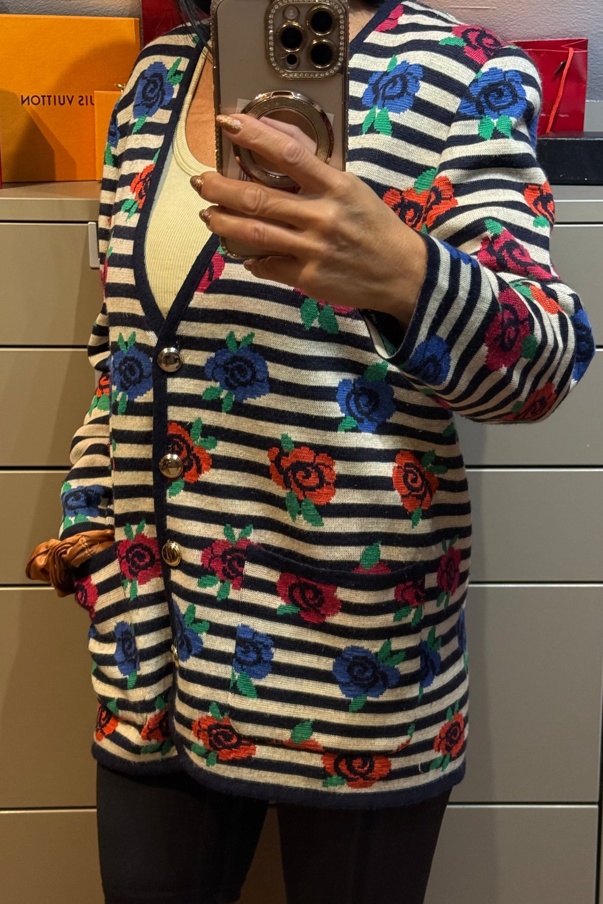 ✨ Devernois Paris - Veste Cardigan jacquard fleuri - T40/42 L/XL ✨