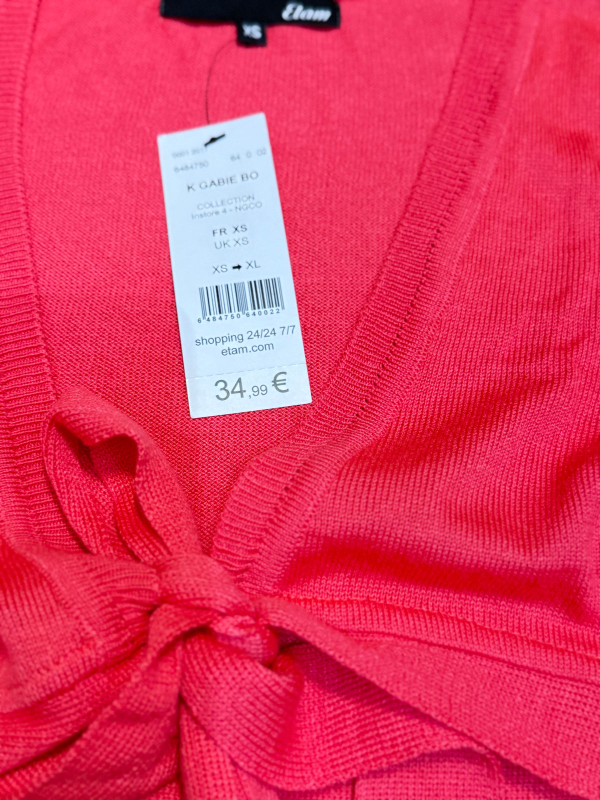 ✨ Neuf 35€ - Etam - boléro à nouer - Taille 34 XS ✨