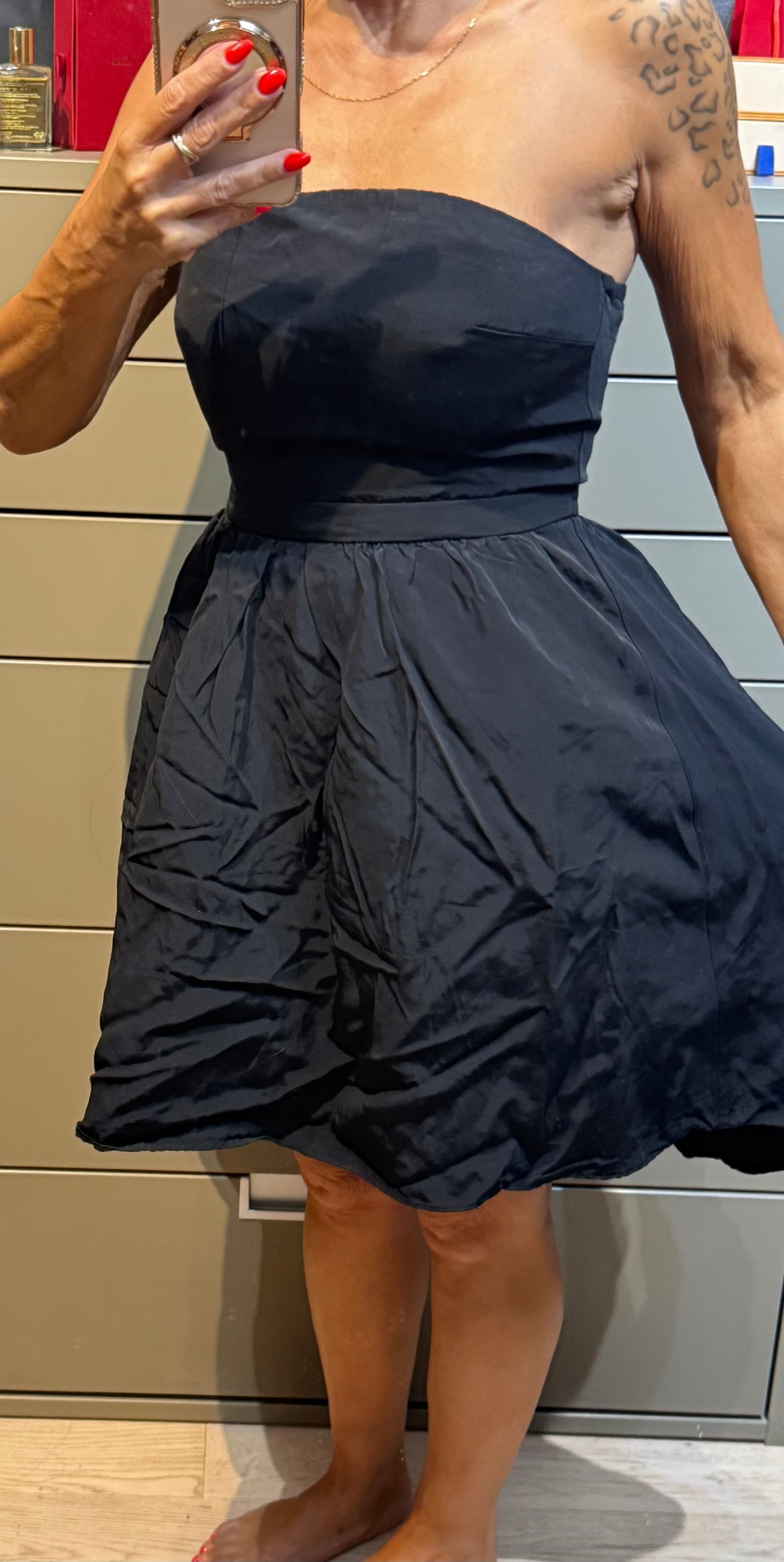 ✨ Neuve 99€ NAF NAF  Robe Cocktail Bustier Noire (Tulle & Silicone) – T38 ✨