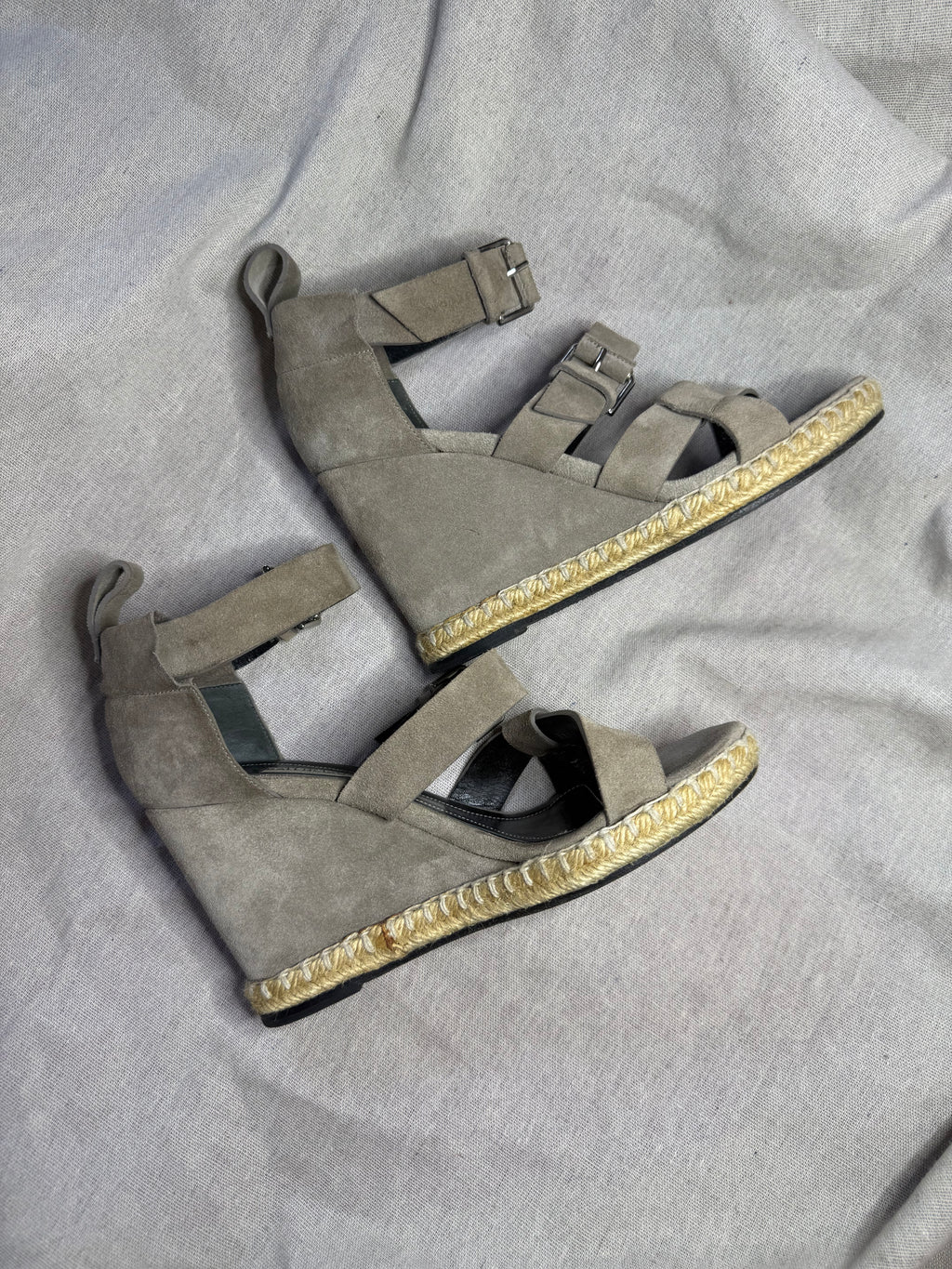 ✨ Balanciaga - Sandales compensées espadrilles - Daim & Cuir - T38/38,5 ✨