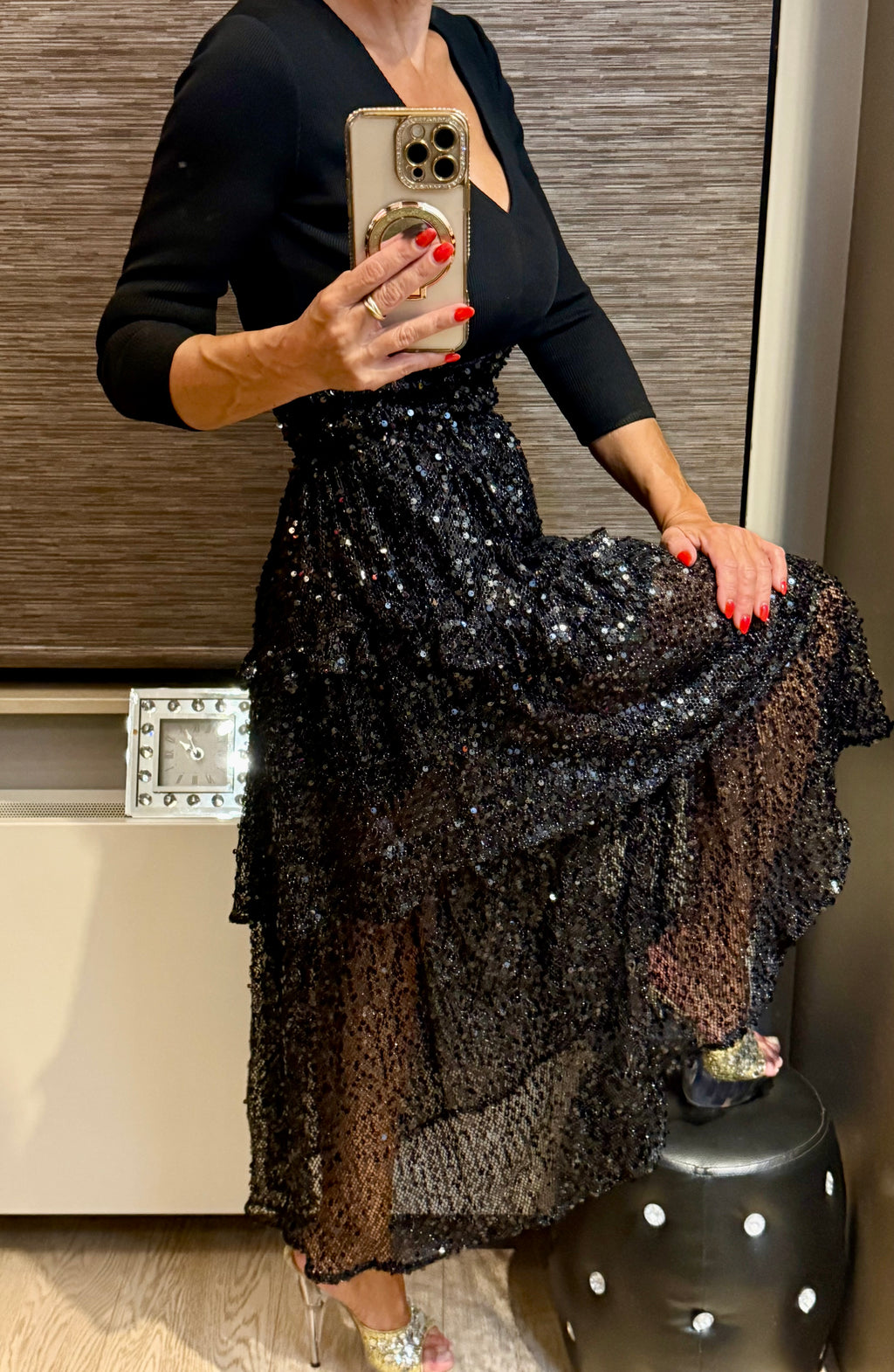 ✨ Neuve Robe de Soirée Sequins Maje XS valeur 540€ ✨