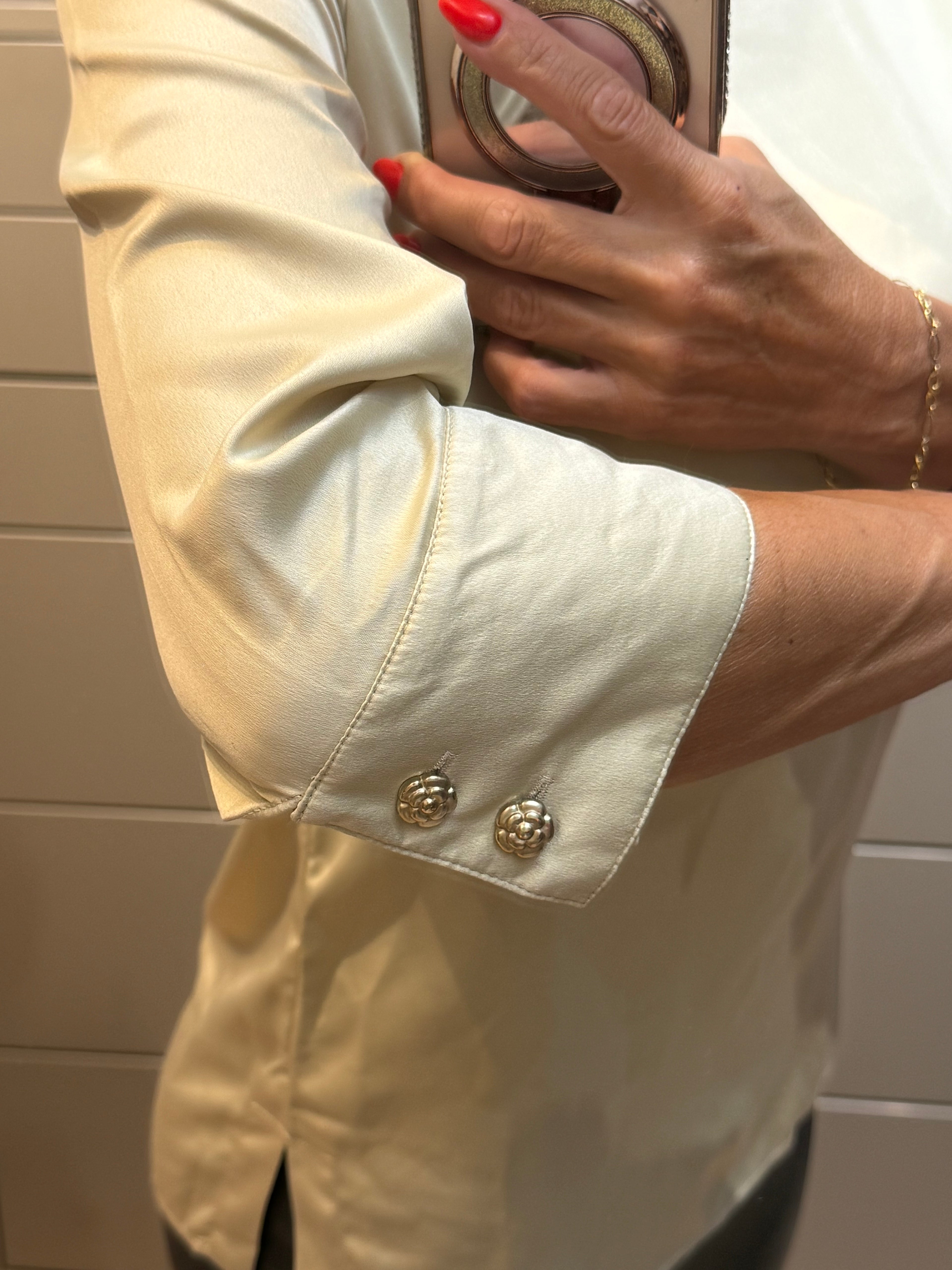✨ Blouse Champagne en satin Chanel Uniform 34 ok 36 🍾 ✨