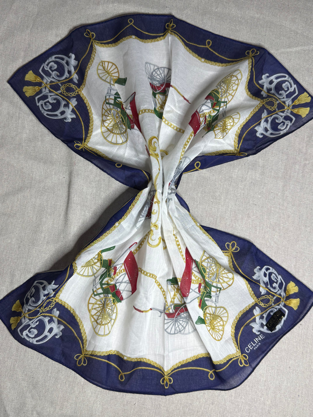 ✨ Neuf 230€ Foulard carré vintage Celine Paris ✨