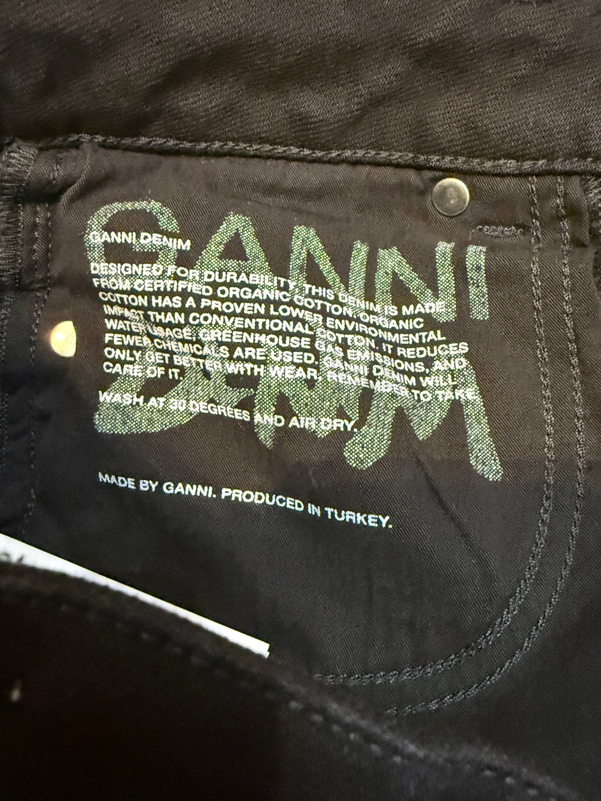 ✨ Neuf 165€ - Ganni - Jean Noir taille haute - W27 L32 ✨
