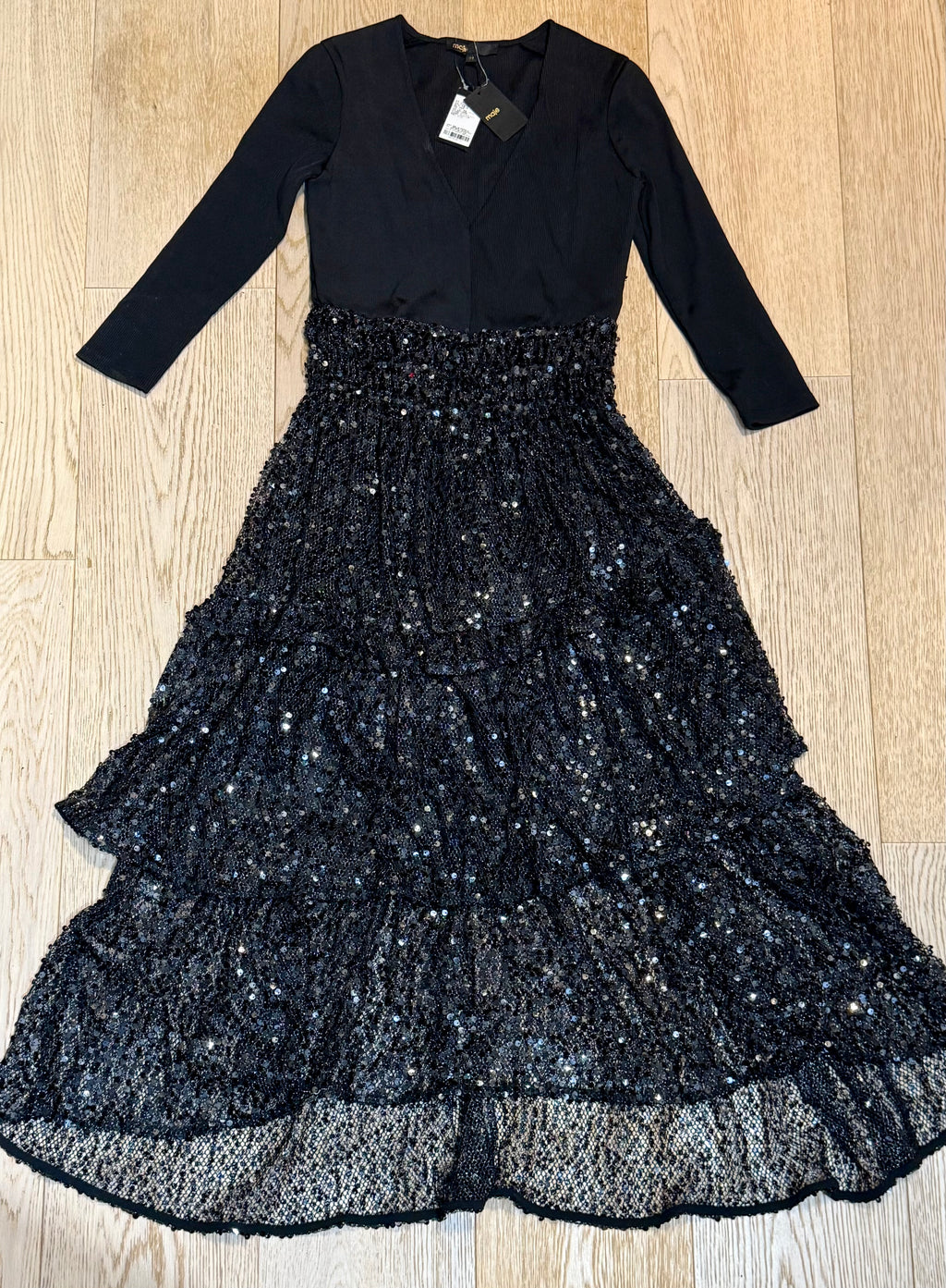 ✨ Neuve Robe de Soirée Sequins Maje XS valeur 540€ ✨