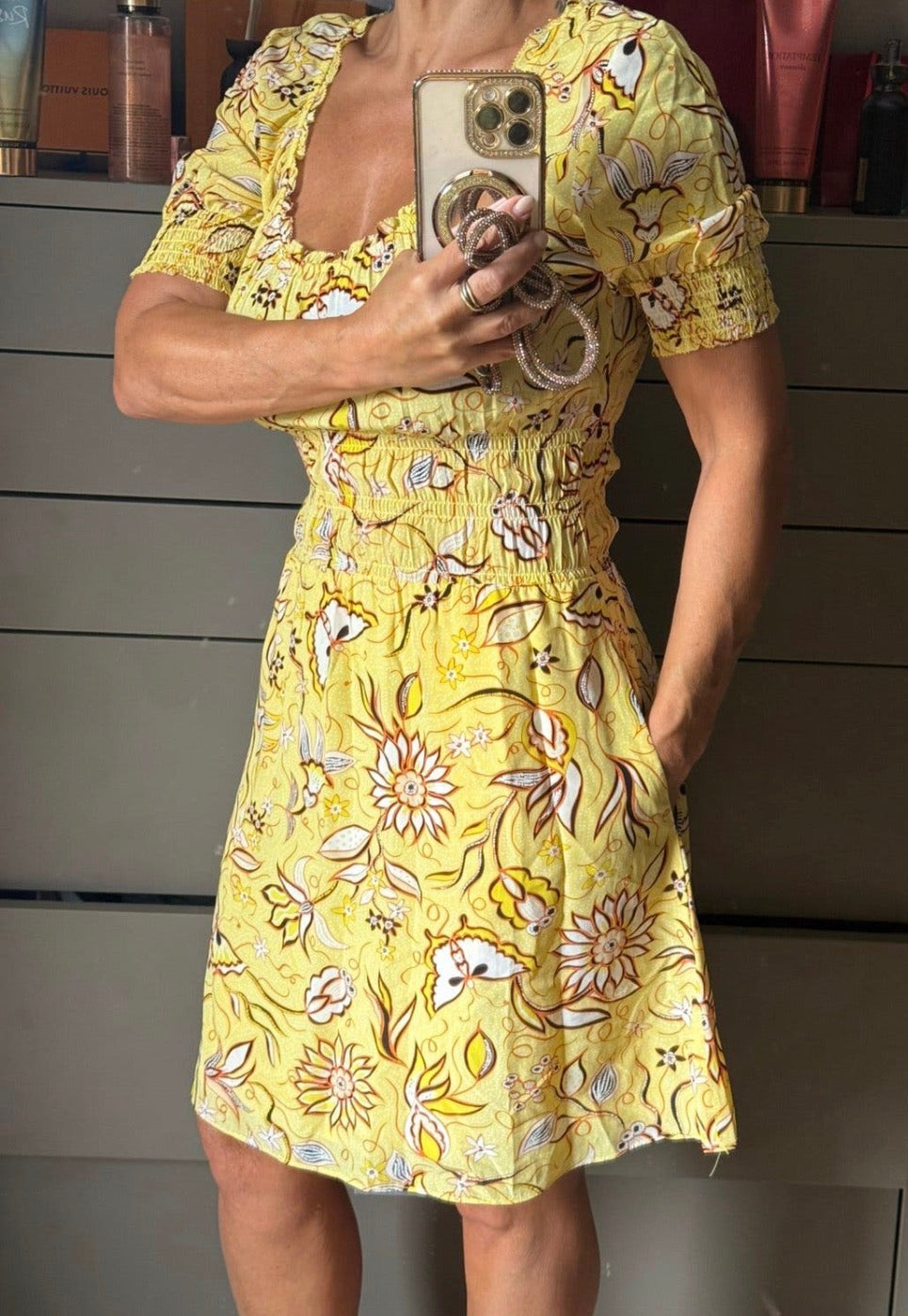 ✨ Neuve 245€ - The Kooples - robe jaune florale - T38 M ✨