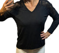 ✨ Sandro - Top en lin noir - longues manches T36 ✨