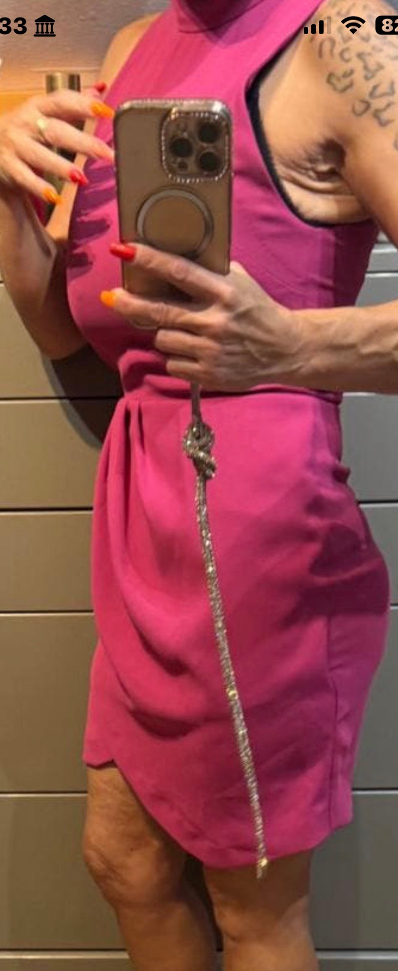 ✨ Neuve 345€ - Iro - Robe asymétrique fuschia - T36 S ✨