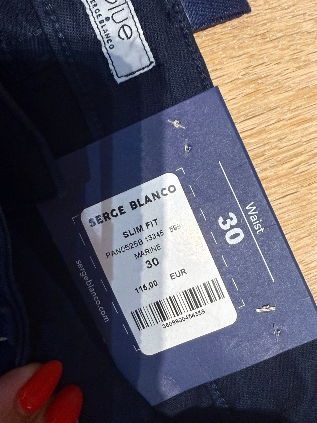 Neuf avec étiquette 115€ pantalon Serge Blanco marine homme US30-FR40