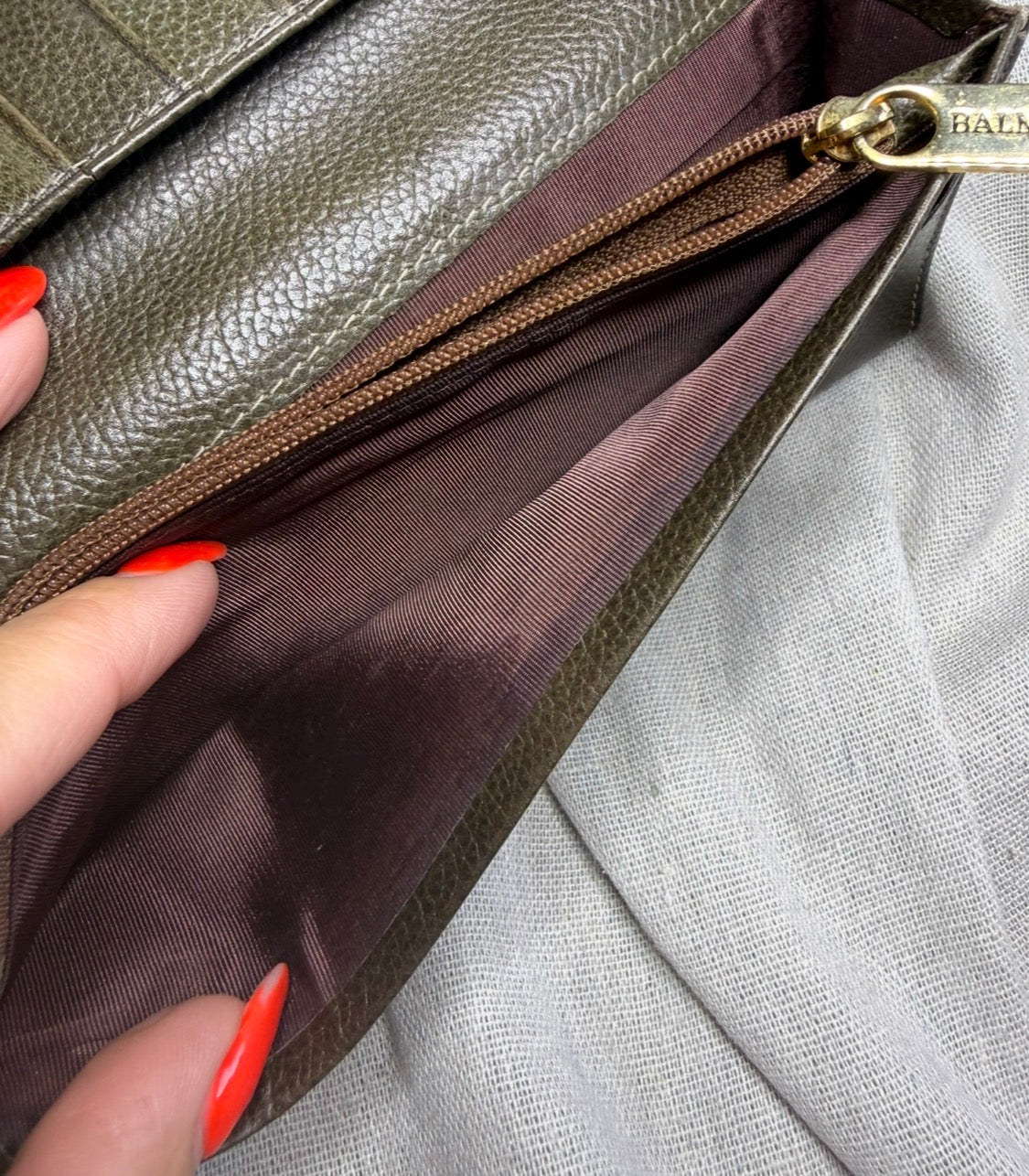 ✨ Balmain - Long Portefeuille Wallet kaki ✨