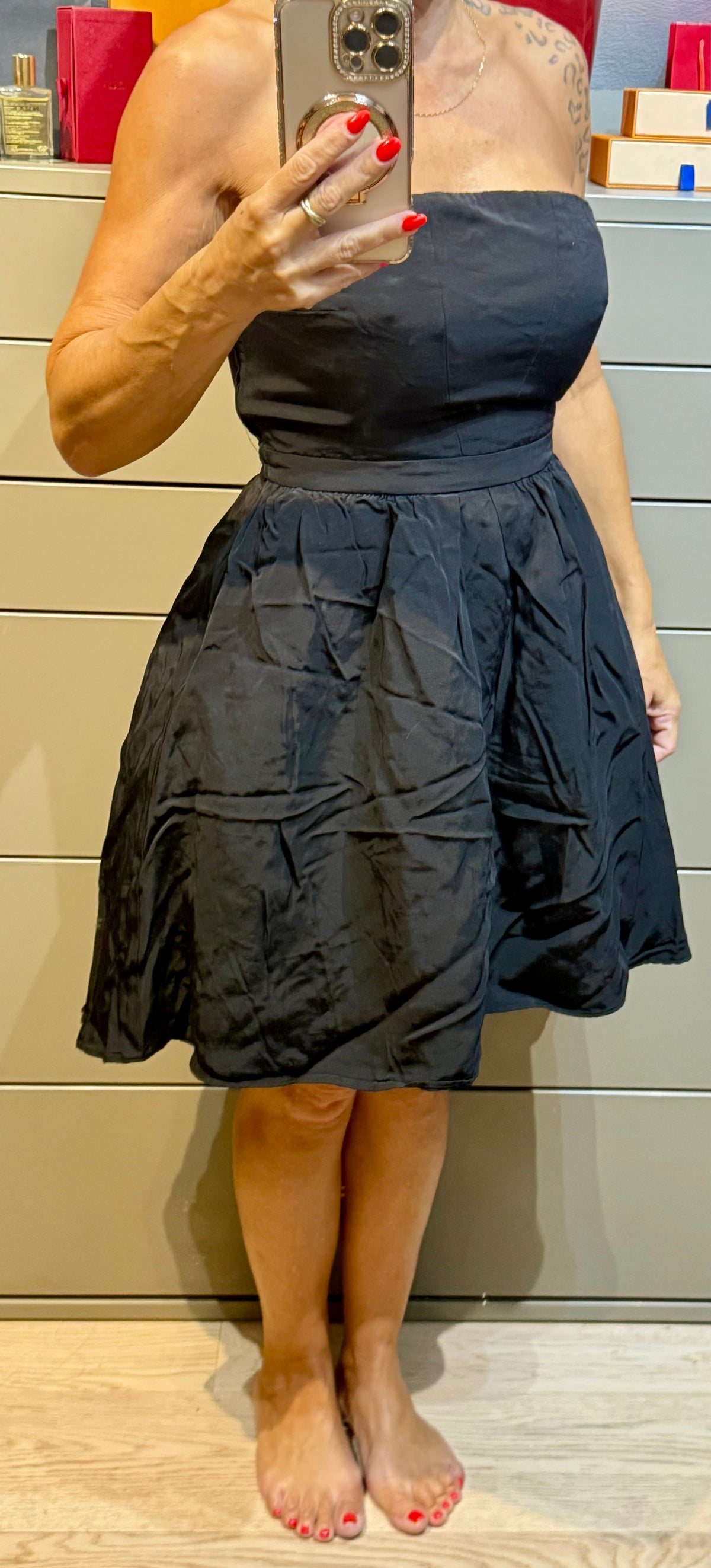 ✨ Neuve 99€ NAF NAF  Robe Cocktail Bustier Noire (Tulle & Silicone) – T38 ✨