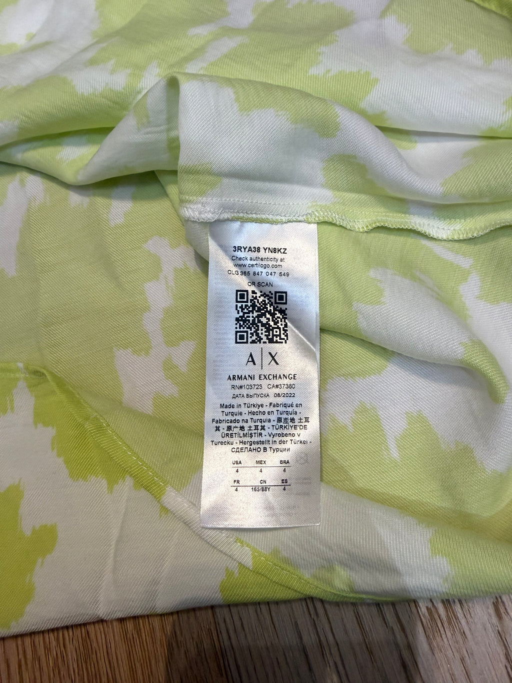 ✨ Neuf 245€ ✨ Armani Exchange - Robe Tunique Lemon - T36 ok 40 ✨