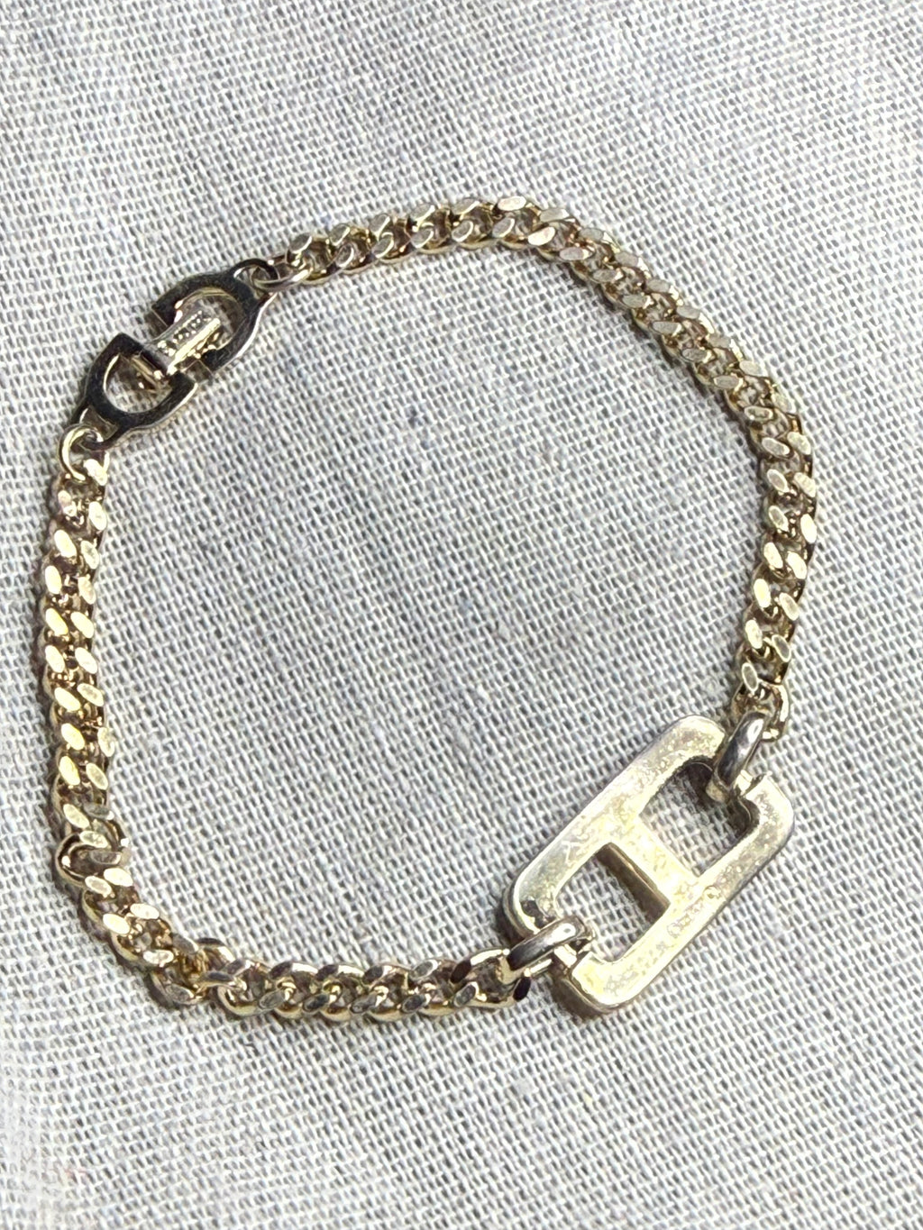 ✨ Bracelet Gourmette Vintage Christian Dior « CD » en Plaqué Or (1980) ✨