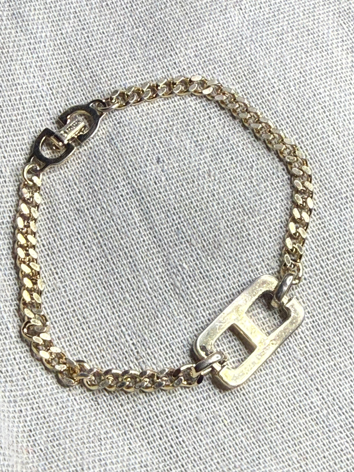 ✨ Bracelet Gourmette Vintage Christian Dior « CD » en Plaqué Or (1980) ✨