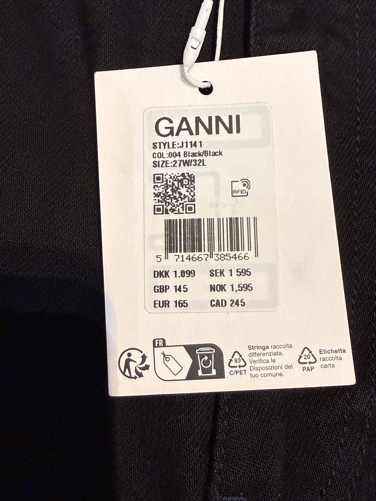 ✨ Neuf 165€ - Ganni - Jean Noir taille haute - W27 L32 ✨