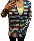 ✨ Devernois Paris - Veste Cardigan jacquard fleuri - T40/42 L/XL ✨