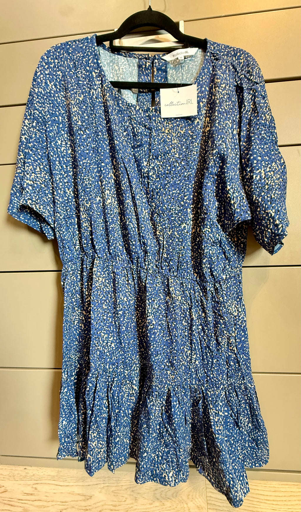 ✨ Neuve 39,99€ Collection IRL Robe fluide bleue imprimée Naja - Taille 44 ✨
