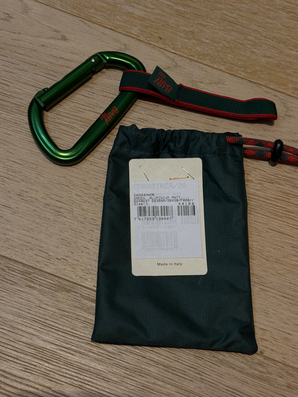 ✨ Neuf 180€ Bally Mousqueton Porte-clés vert full set ✨