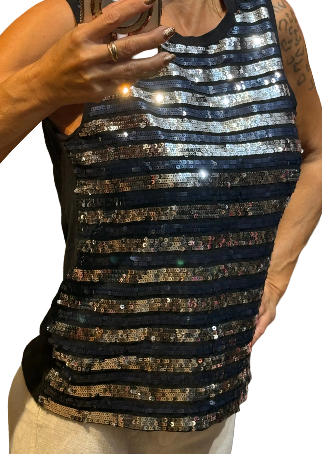 ✨ Claudie Pierlot - Haut sequins rayés - T36 ✨