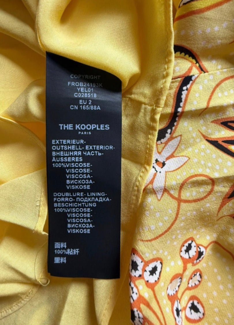 ✨ Neuve 245€ - The Kooples - robe jaune florale - T38 M ✨