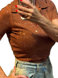 Neuf 249€ Sandro full strass polo crop T. 36