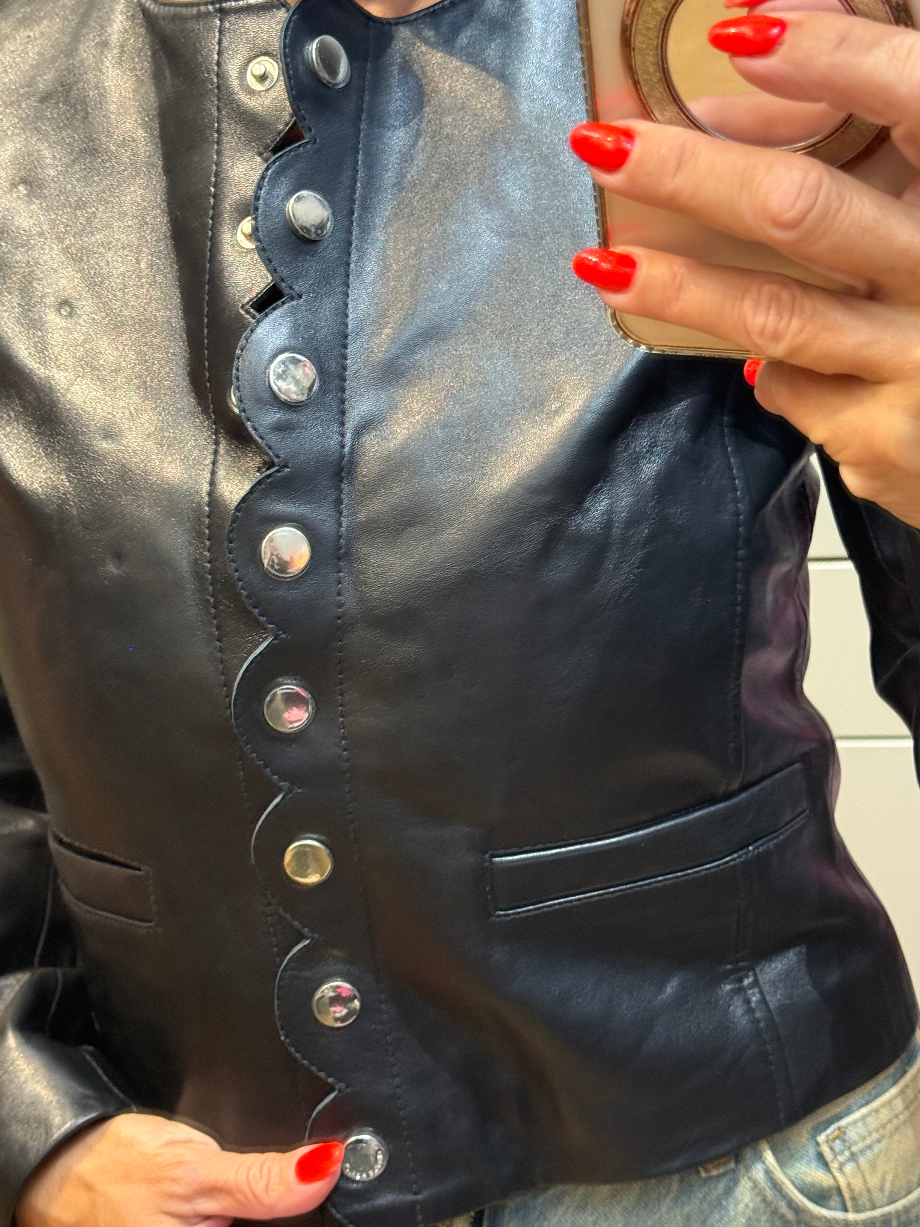 ✨Neuve 495€ Vestz en cuir Claudie Pierlot T34 ✨