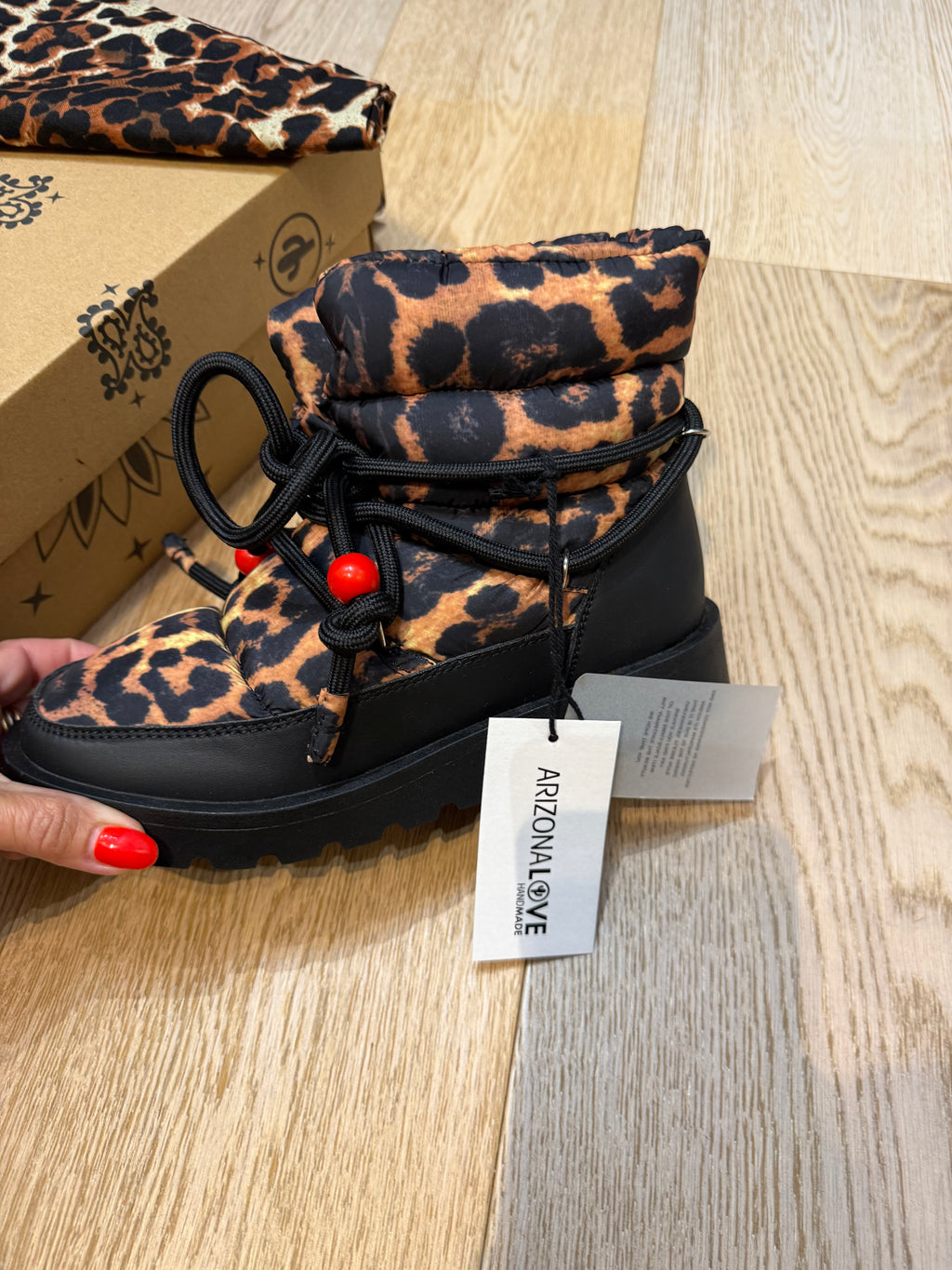 ✨ Neuves 249€ Bottes Arizona Love Snowkaki Léopard – Neuves Full Set – T.37 ✨