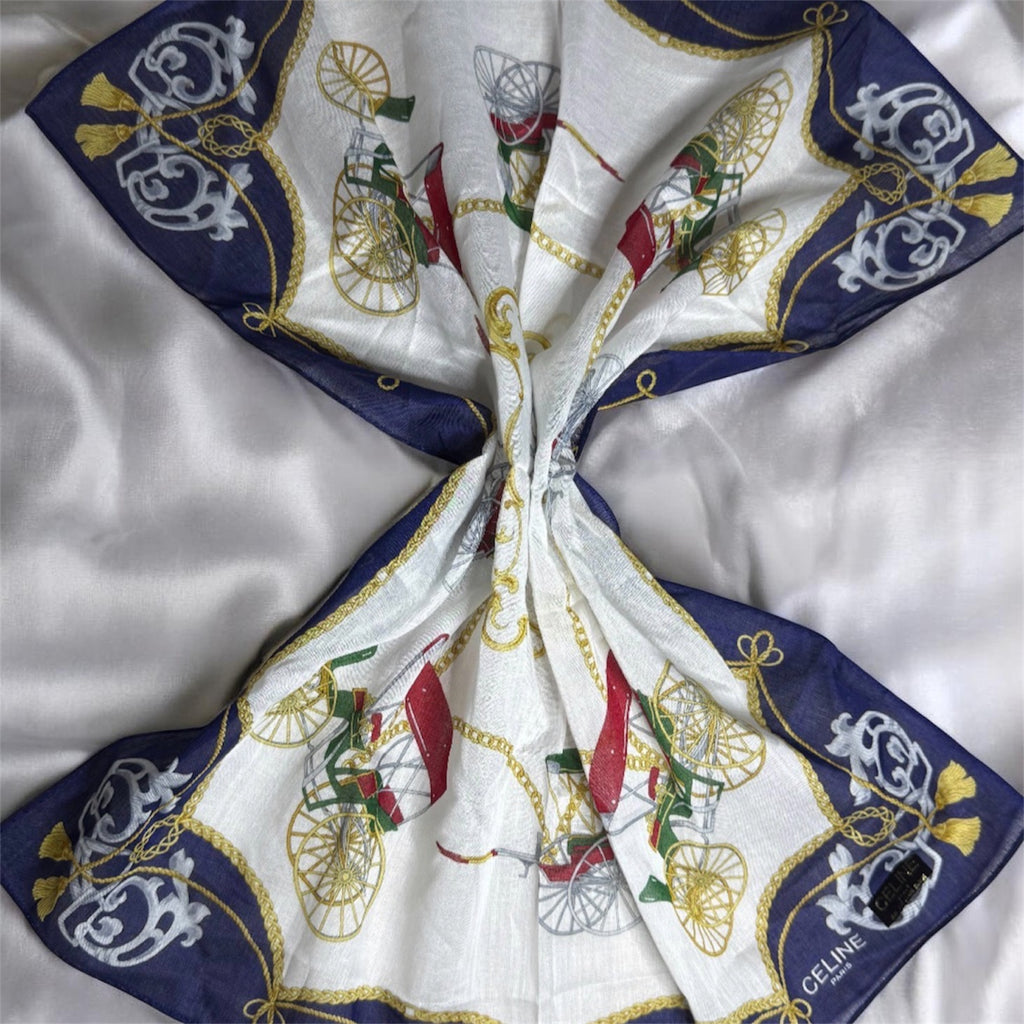 ✨ Neuf 230€ Foulard carré vintage Celine Paris ✨