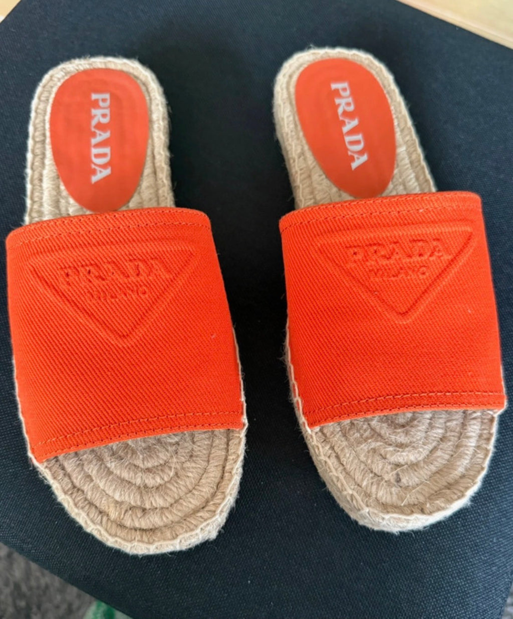 ✨ Neuves 890€ PRADA – Mules Espadrilles "Cotton Drill" (NEUVES / FULL SET) T36 ✨