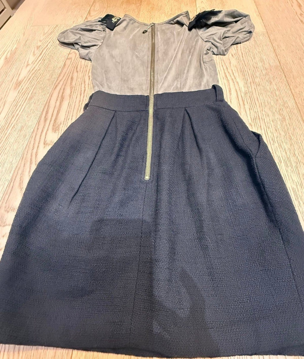 ✨ Elisabetta Franchi - Robe Bimatiere plumes et tweed T32/34 XXS/ XS ✨