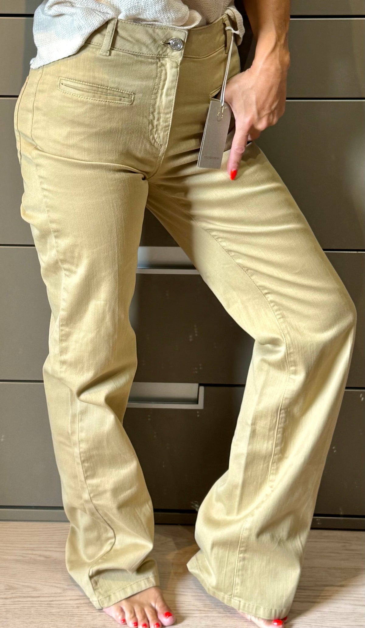 ✨  Neuf 245€ PROTOTYPE UNIQUE Vanessa Bruno – Pantalon Flare Beige (T.36) ✨