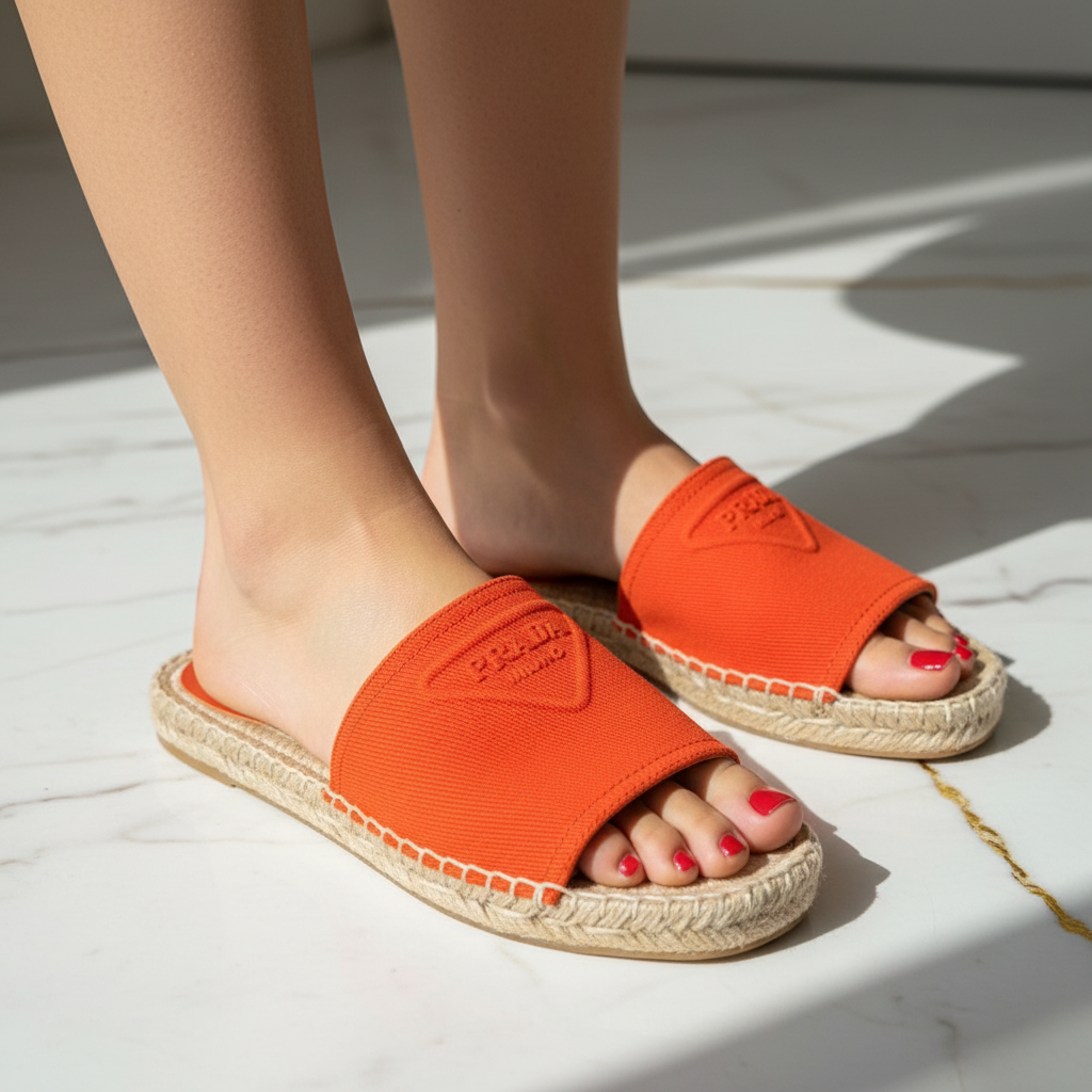 ✨ Neuves 890€ PRADA – Mules Espadrilles "Cotton Drill" (NEUVES / FULL SET) T36 ✨